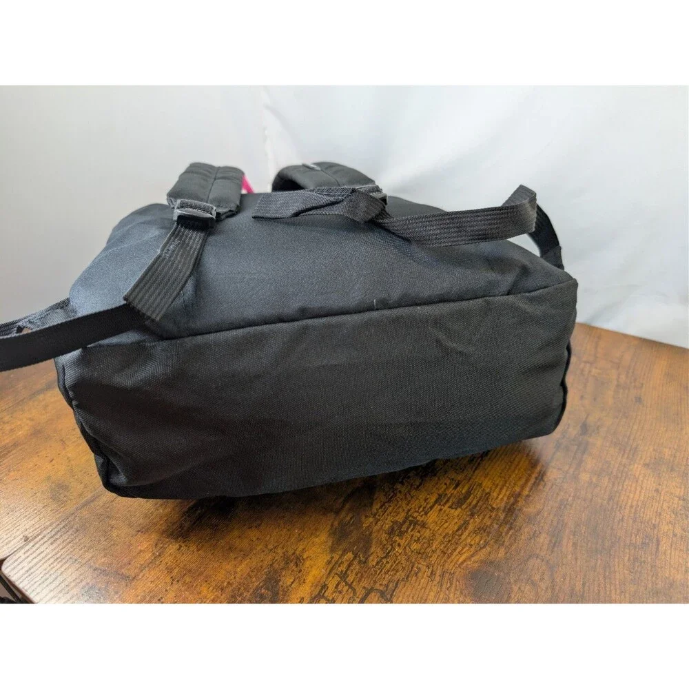 Trans By Jansport Black Pink Backpack Rosa Floral Embroidered Design